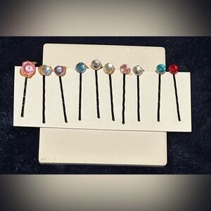 Lorena Espinoza Design Plastic Jewels Bobby-Pins, 10Pk (NWT)